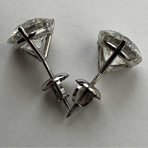 Stunning 5.02 Carat CTW Lab Diamond Studs Martini Set 14k WG F VS - Picture 4 of 6